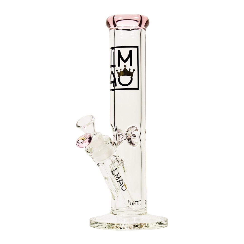 12” Basic Bitch (7mm) - Pink (Straight) simple LMAO Glass Bongs Canada