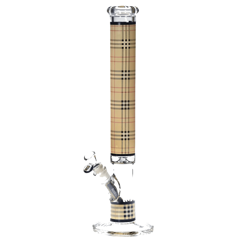 18” H165 Beige - Tartan Straight Tube (5mm) Hoss Glass Bongs Canada