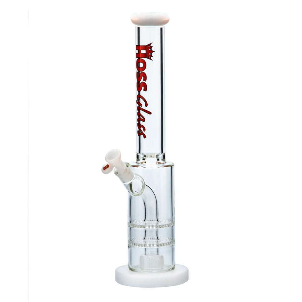 18" Hoss Glass H528 Double Disk Straight Removeable Straight Tube Bong Hoss Glass Bongs Canada