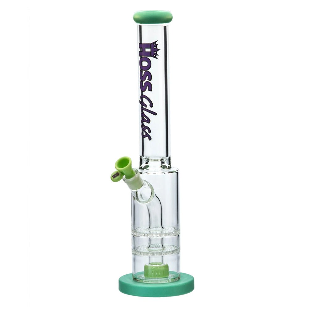 18" Hoss Glass H528 Double Disk Straight Removeable Straight Tube Bong Hoss Glass Bongs Canada