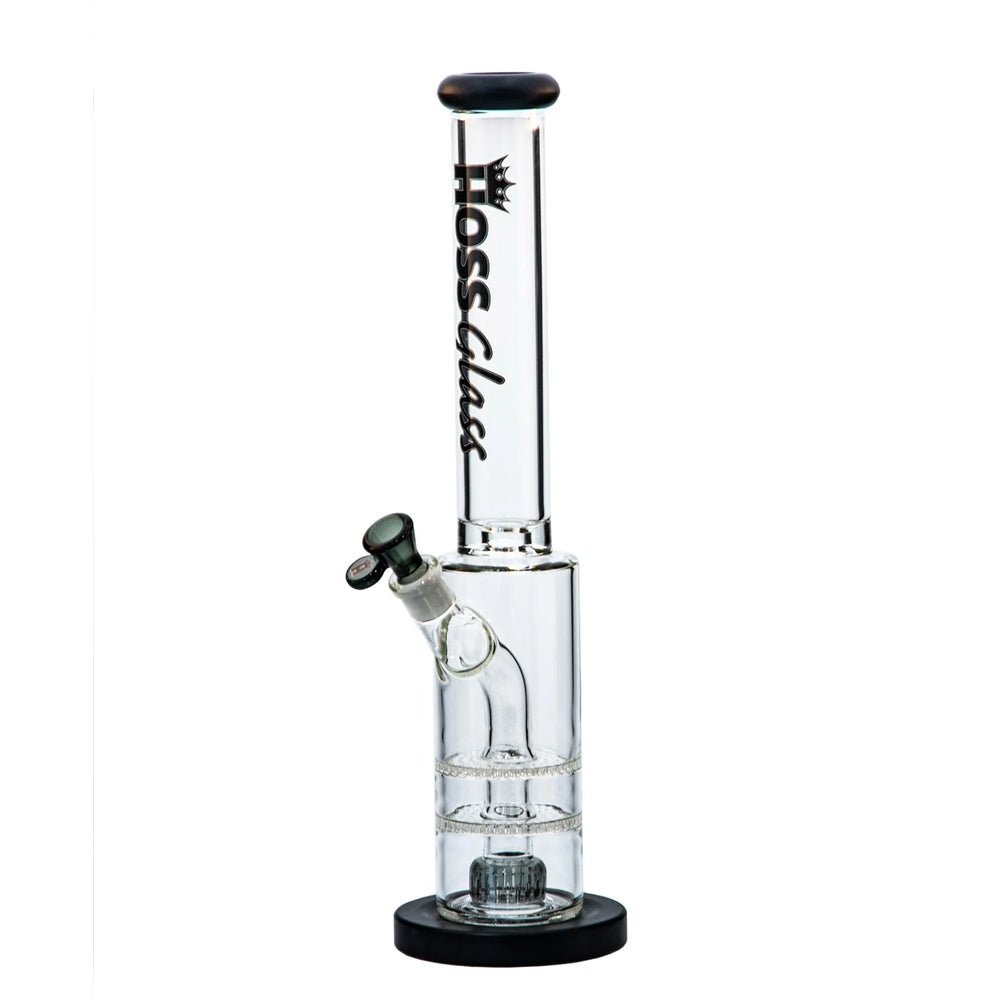 18" Hoss Glass H528 Double Disk Straight Removeable Straight Tube Bong Hoss Glass Bongs Canada