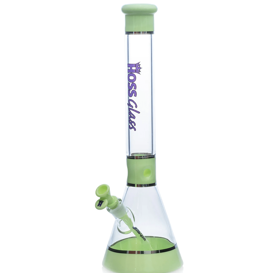18" Hoss H036 (5mm) - Tri - Section Banded Hoss Glass Bongs Canada