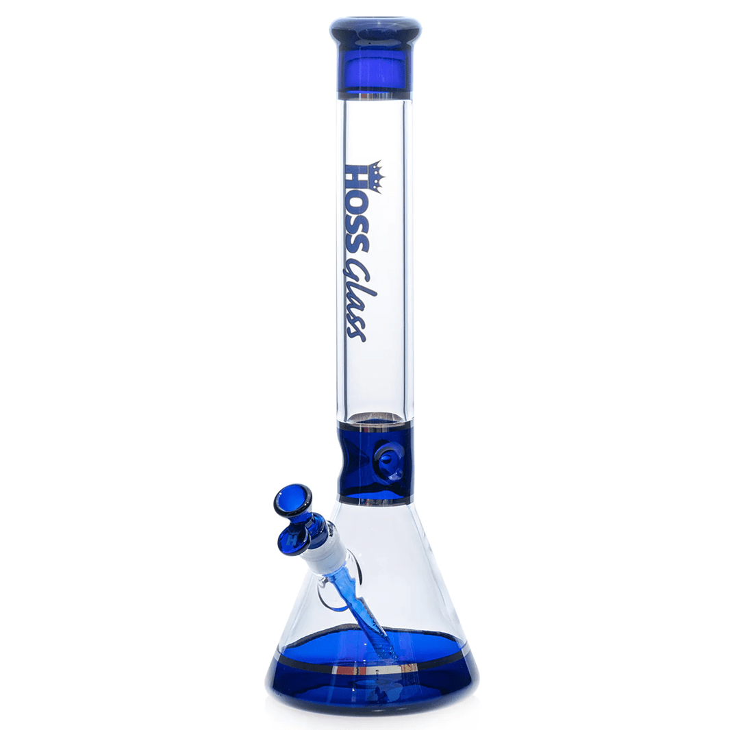 18" Hoss H036 (5mm) - Tri - Section Banded Hoss Glass Bongs Canada