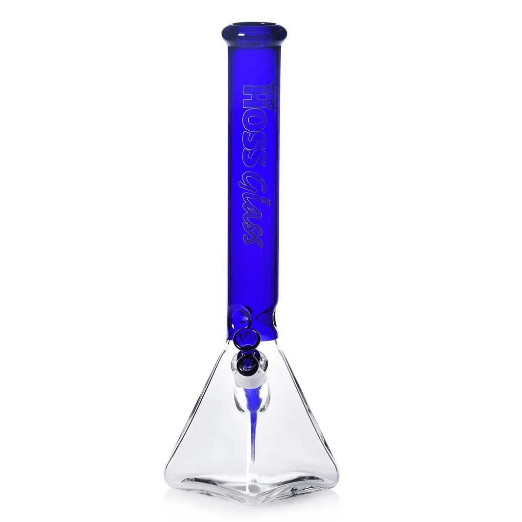 18" Hoss H056 (7mm) - Pyramid Half Colored Hoss Glass Bongs Canada