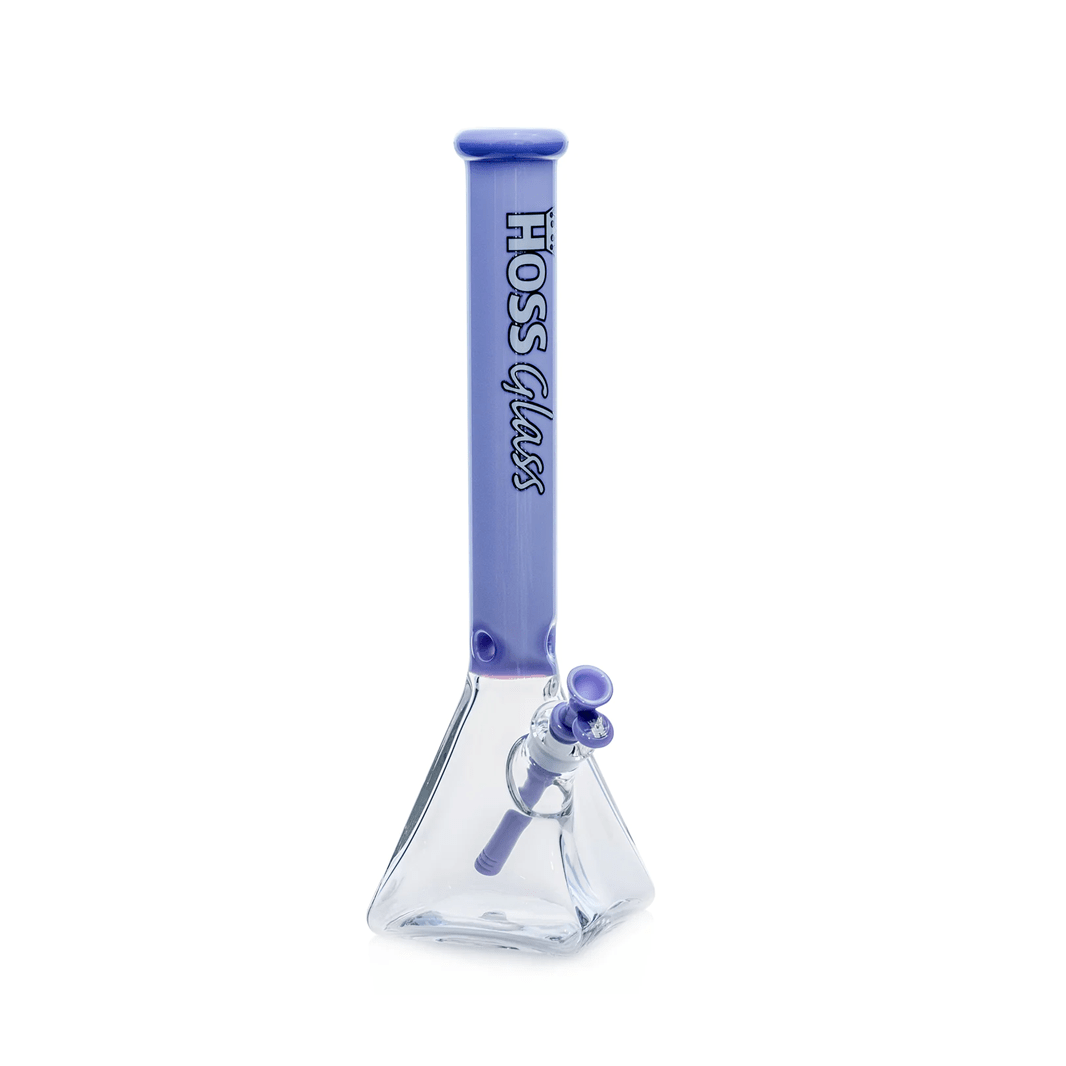 18" Hoss H056 (7mm) - Pyramid Half Colored Hoss Glass Bongs Canada