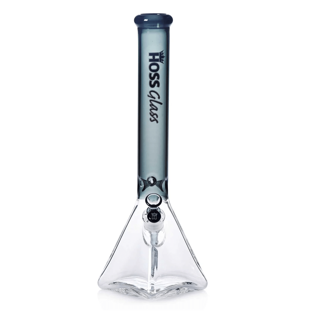 18" Hoss H056 (7mm) - Pyramid Half Colored Hoss Glass Bongs Canada
