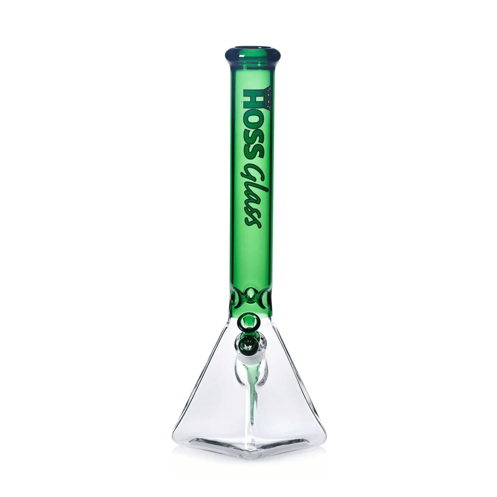 18" Hoss H056 (7mm) - Pyramid Half Colored Hoss Glass Bongs Canada
