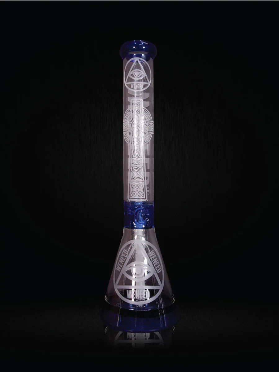 18" Transparent Crucifix Beaker (7mm) simple WENEED Bongs Canada