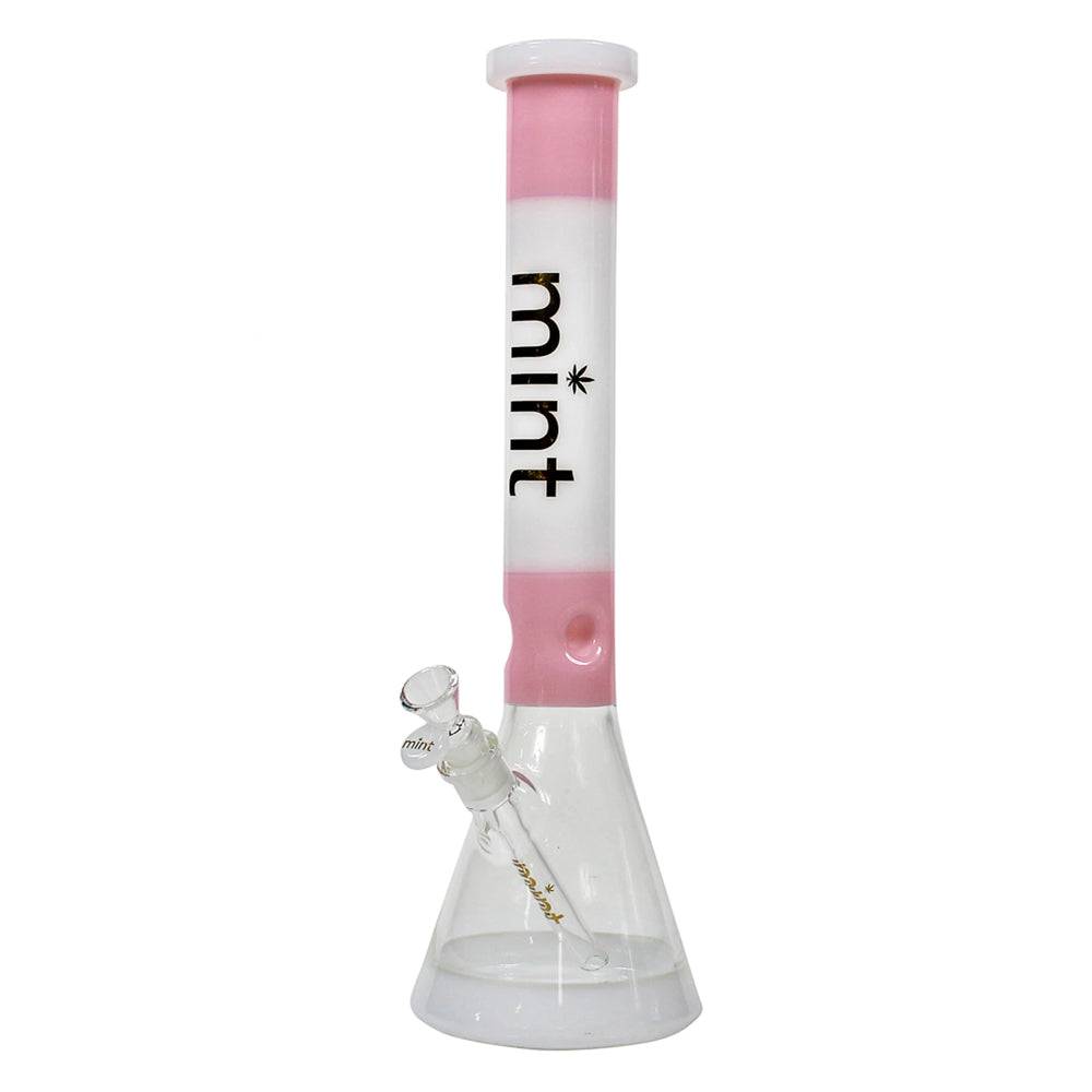 Two Tone Beaker Bong - Milk White Milk Pink - Mint Glass