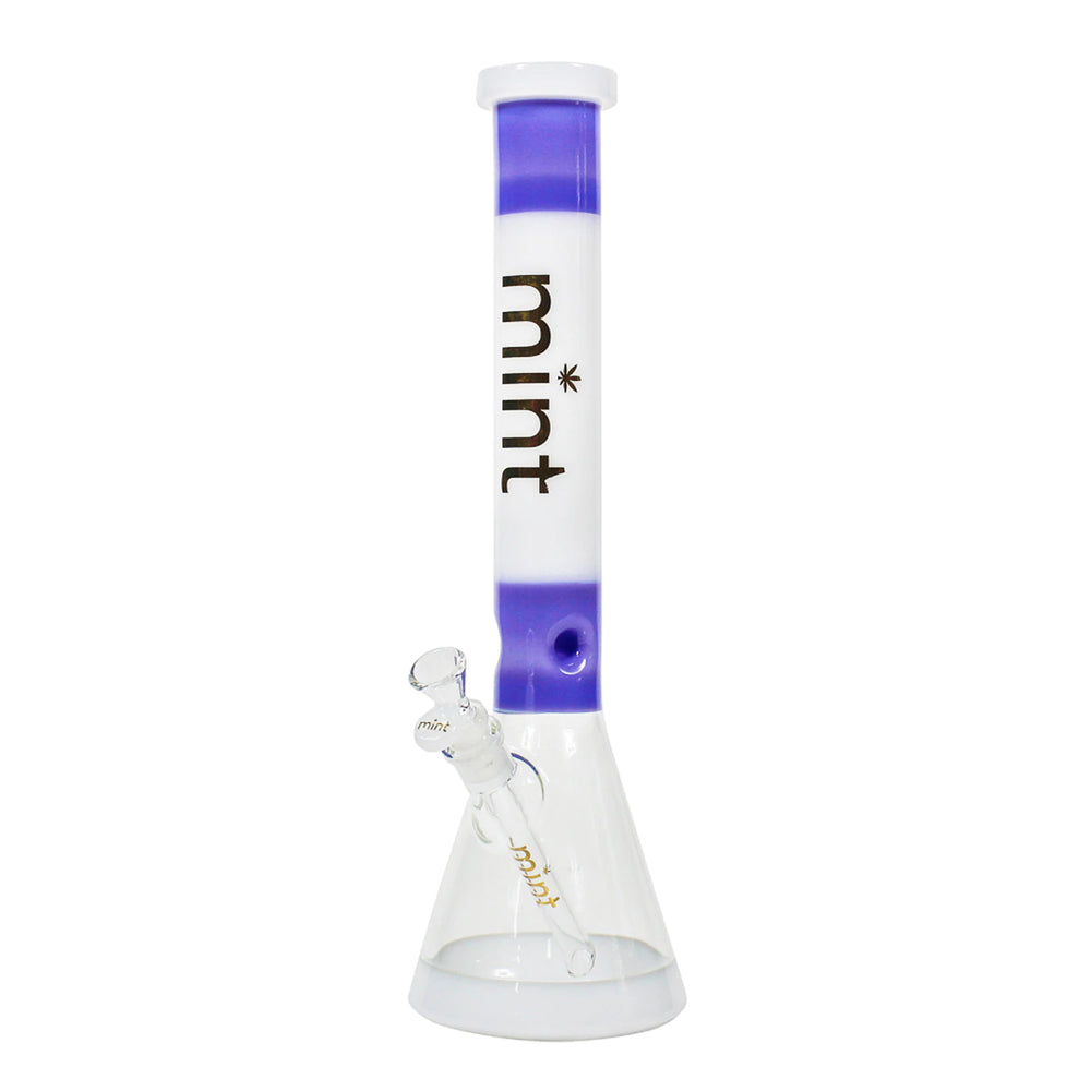 Two Tone Beaker Bong - Milk White Milk Purple - Mint Glass