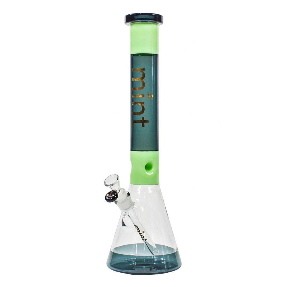 Two Tone Beaker Bong - Smoke Milk Green - Mint Glass