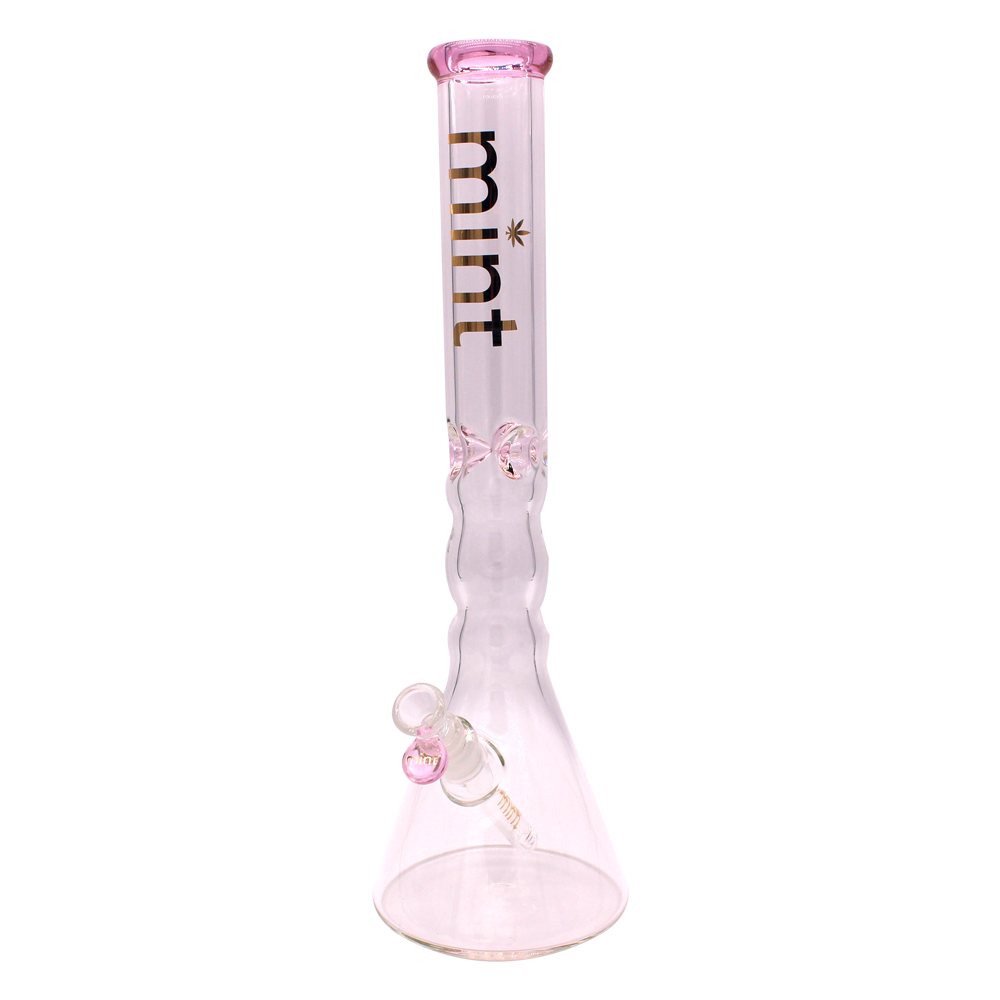 Wavy Beaker Bong - 7mm - Pink - Mint Glass