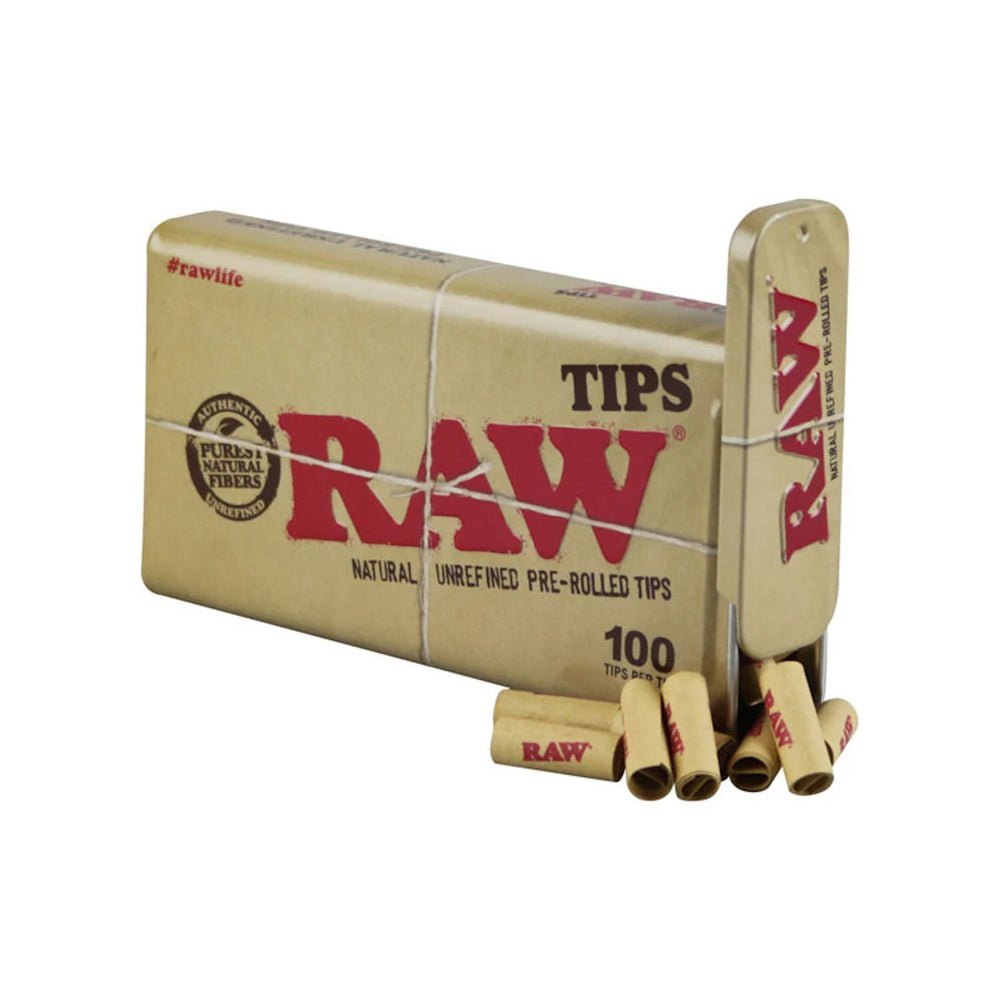 Raw Tin (100 Tips) RAW Papers Bongs Canada