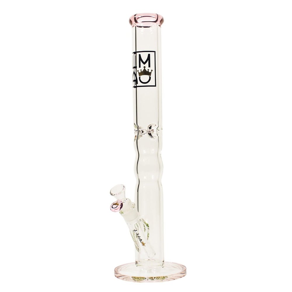 Wavy - Pink (Straight) simple LMAO Glass Bongs Canada