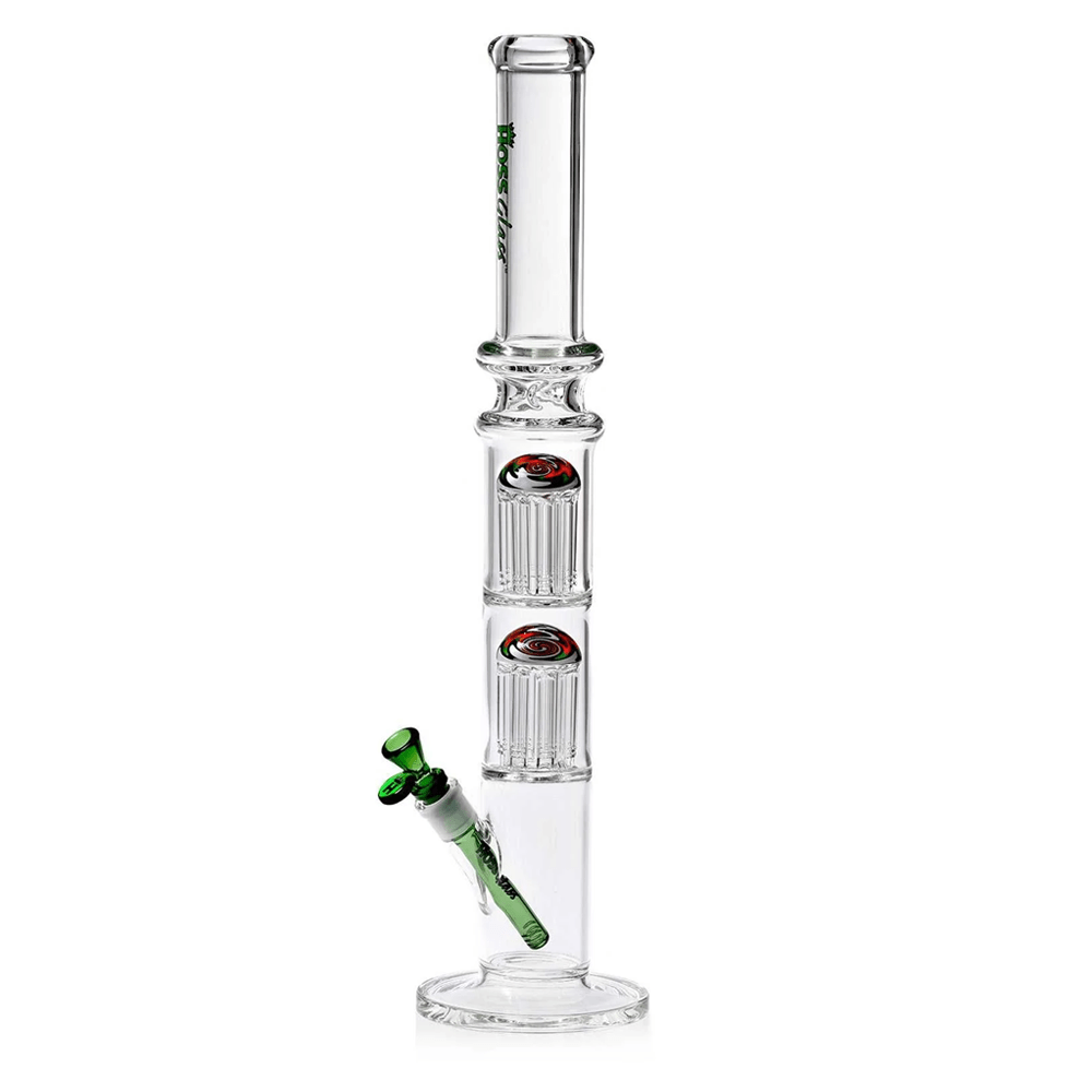 Y054B - Straight with Double 8 Arm Reversal Percolator (22") Hoss Glass Bongs Canada