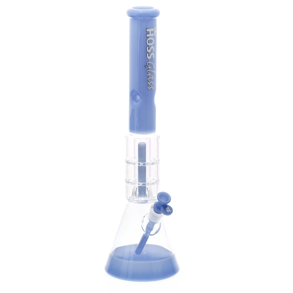 YN1012C - Colored Double - Disk (w/ Percolator) (20") Hoss Glass Bongs Canada