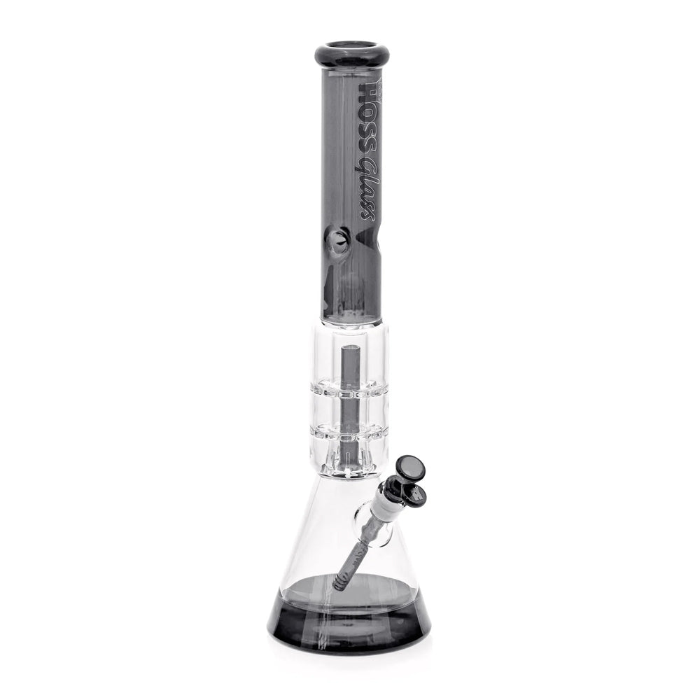 20" Hoss Glass YN1012C Colored Double Disk Percolator Beaker Bong Hoss Glass Bongs Canada