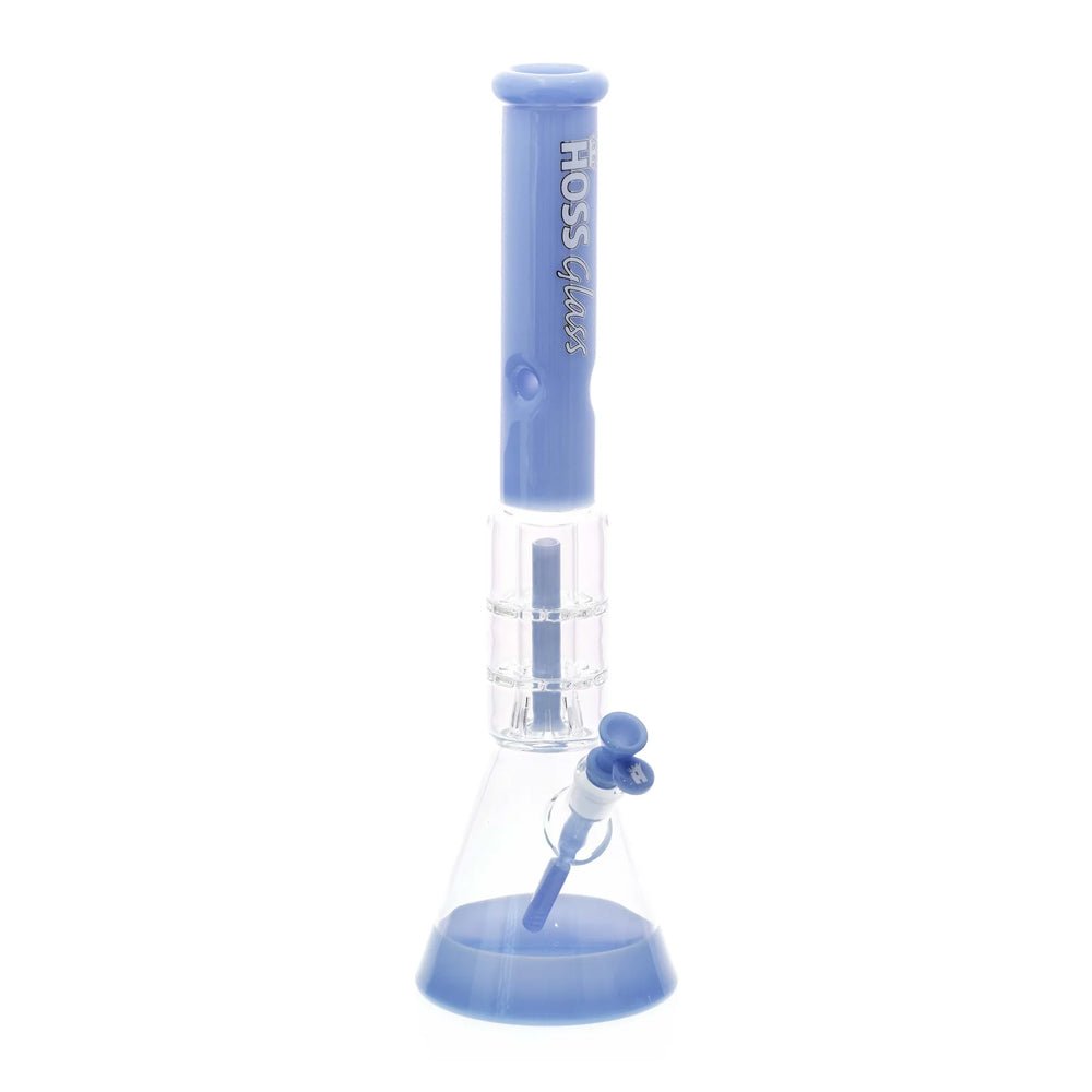 20" Hoss Glass YN1012C Colored Double Disk Percolator Beaker Bong Hoss Glass Bongs Canada