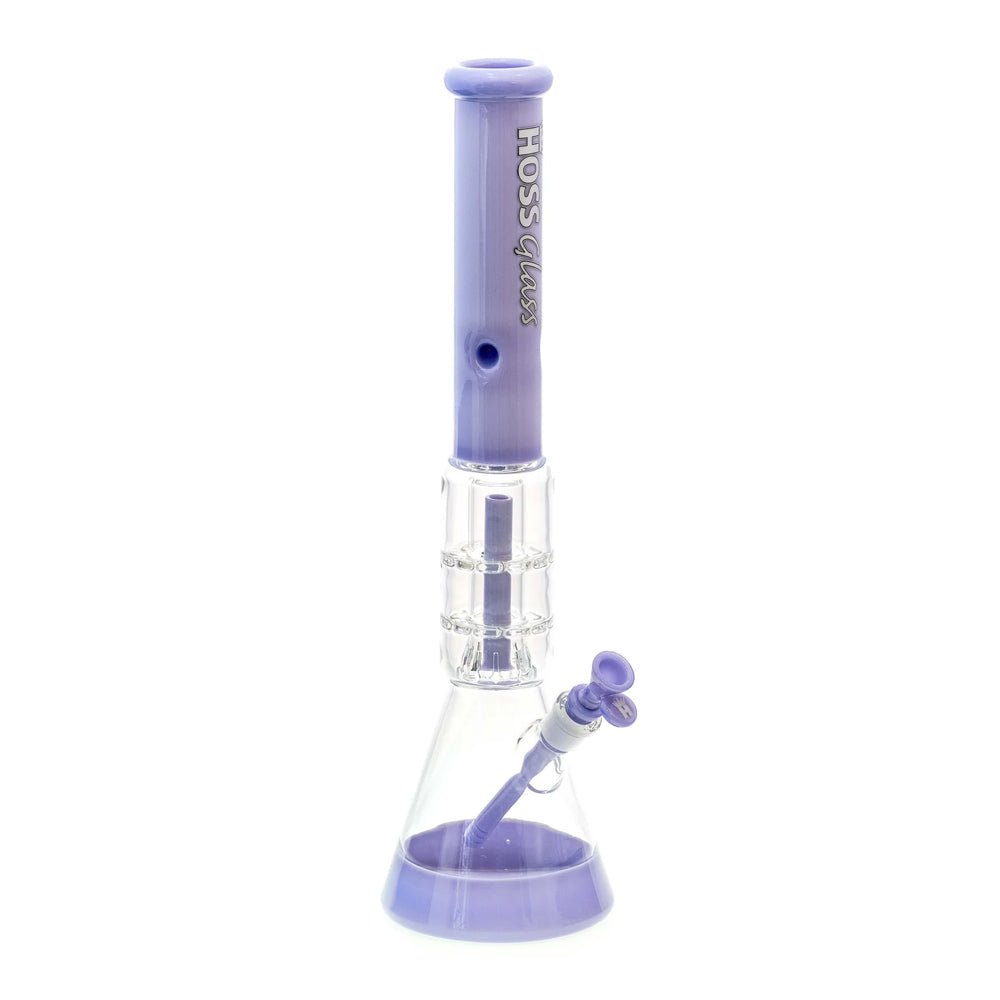 20" Hoss Glass YN1012C Colored Double Disk Percolator Beaker Bong Hoss Glass Bongs Canada