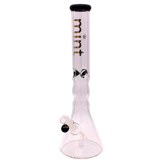 Wavy Beaker Bong - 7mm - Black - Mint Glass