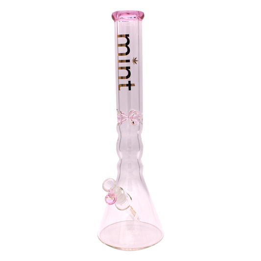 Wavy Beaker Bong - 7mm - Pink - Mint Glass