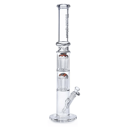 Y054B - Straight with Double 8 Arm Reversal Percolator (22") Hoss Glass Bongs Canada
