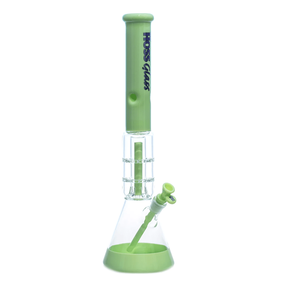 YN1012C - Colored Double - Disk (w/ Percolator) (20") Hoss Glass Bongs Canada