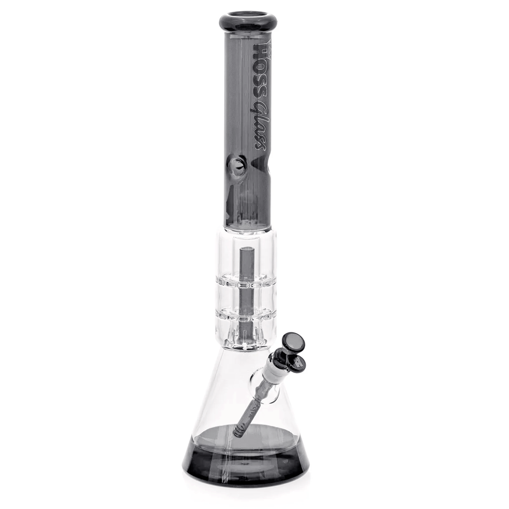YN1012C - Colored Double - Disk (w/ Percolator) (20") Hoss Glass Bongs Canada